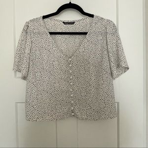 Cropped Dalmatian Button Up